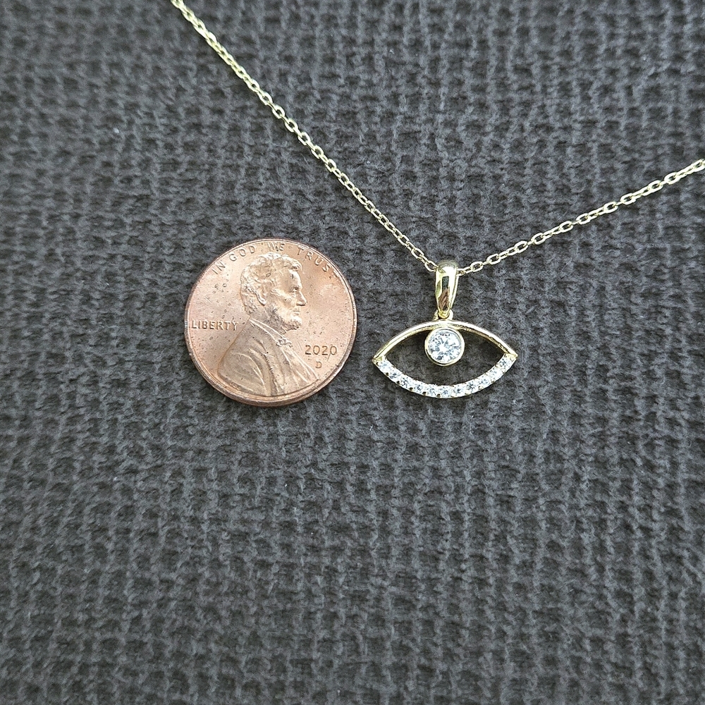 Fancy Silver🤍 Evil Eye🧿 Pendant Necklace - Picture 7 of 16